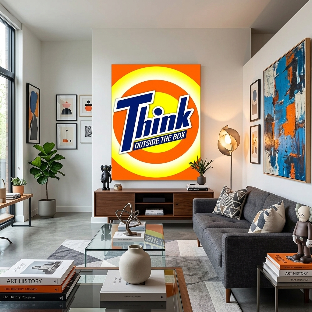 For motivation Think outside the box Motivational Canvas Wall Art Print