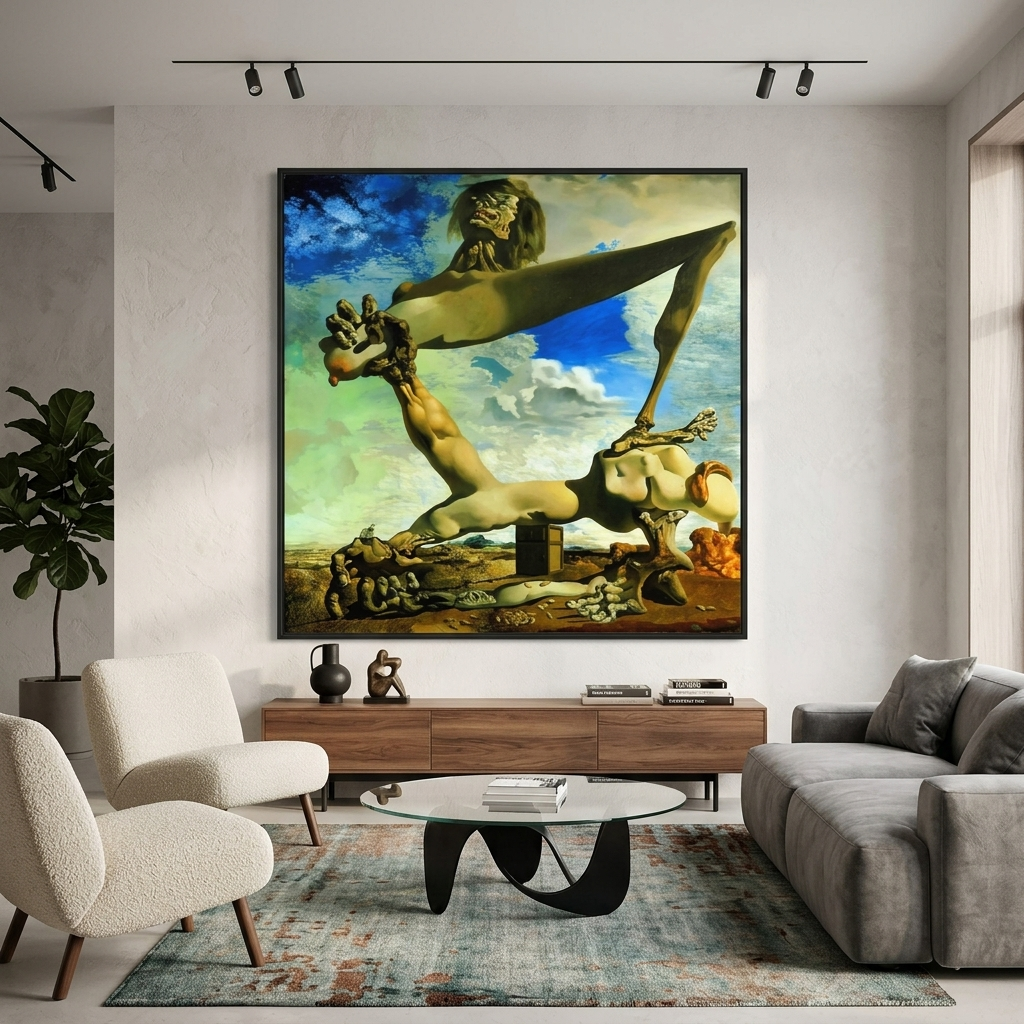 Soft construction with beans Reproduction Canvas Wall Art Print