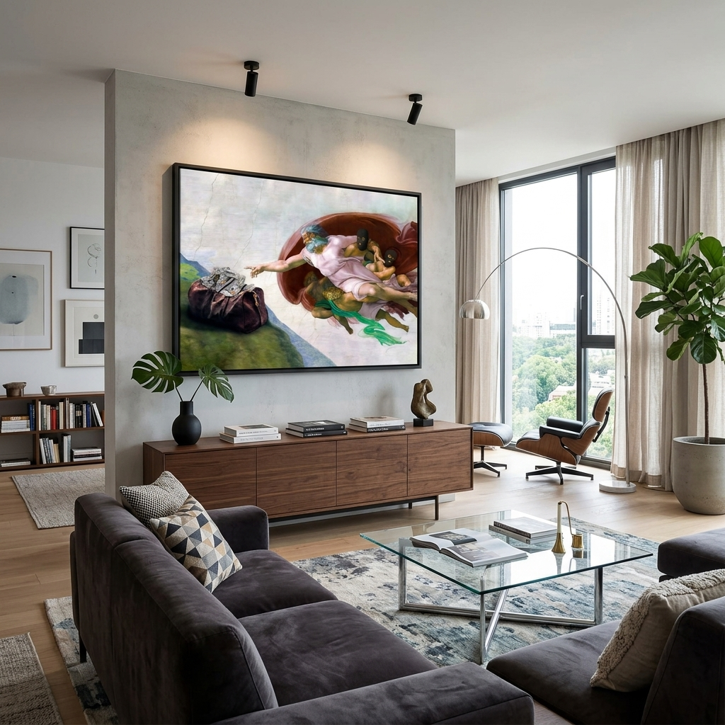 The creation of money Inspirational Canvas Wall Art Print