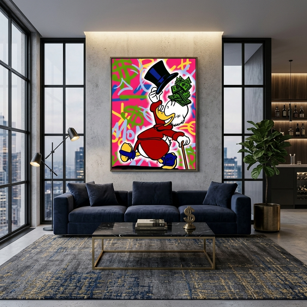 Happy Scrooge Inspirational Canvas Wall Art Print