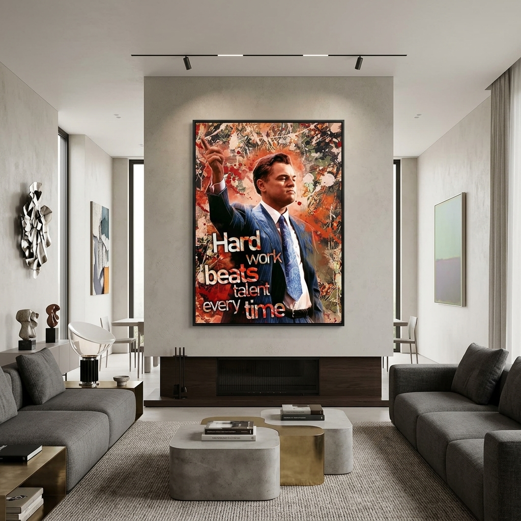 Hard work beats talent always Motivational Canvas Wall Art Print