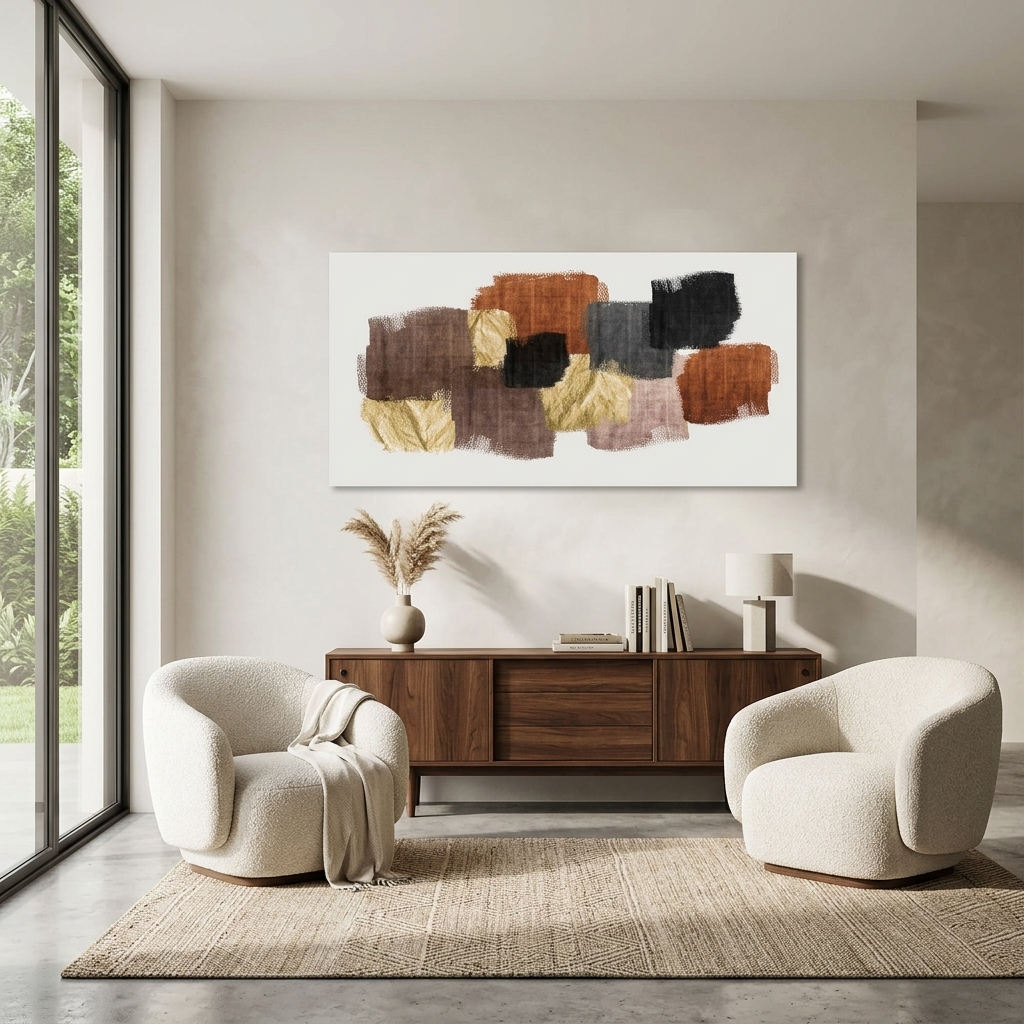Various stains on a white background Abstraction Canvas Wall Art Print