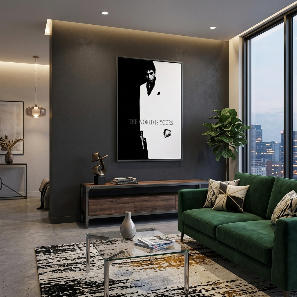 A man in black and white Canvas Wall Art Print