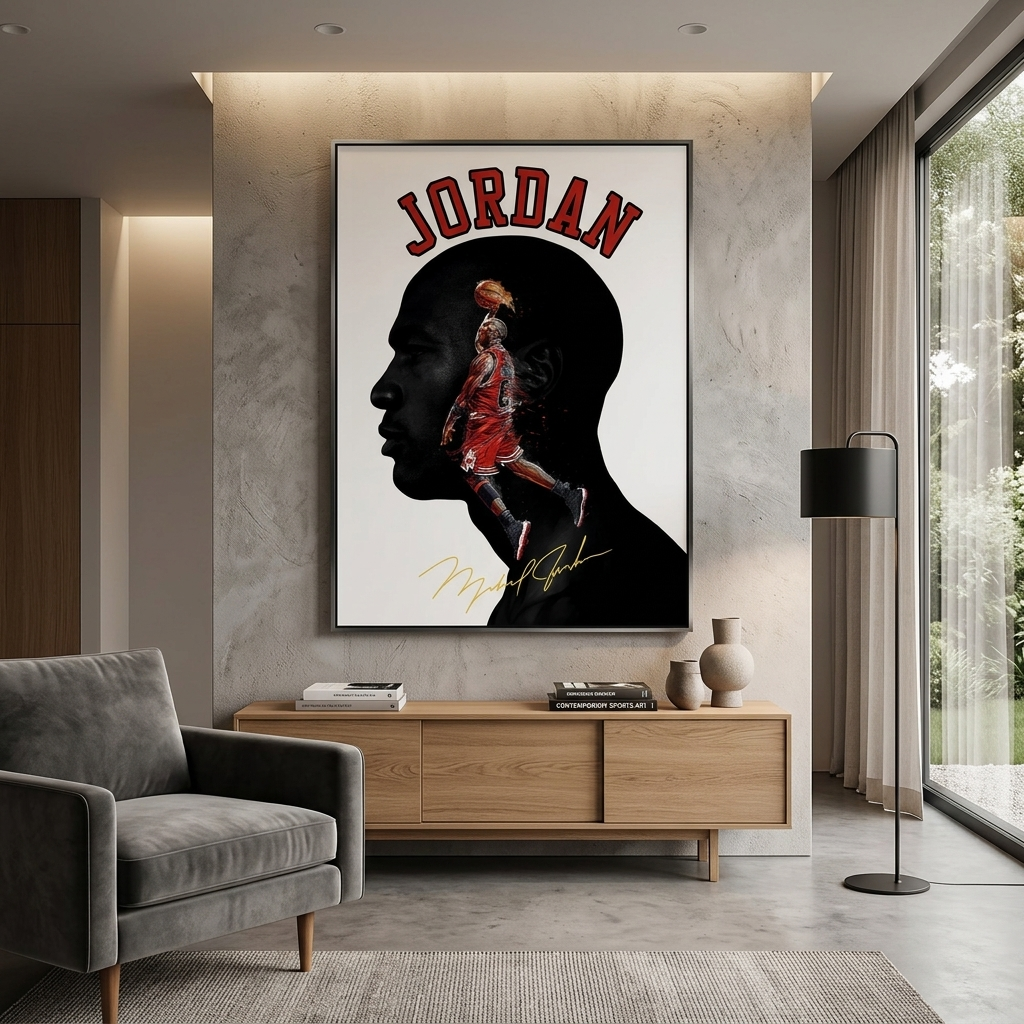 Basketball player Michael Jordan Canvas Wall Art Print