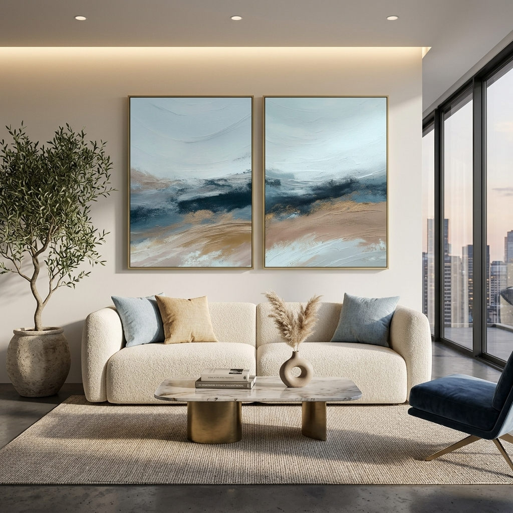 Modular nautical abstraction Multi Panel Canvas Wall Art Print