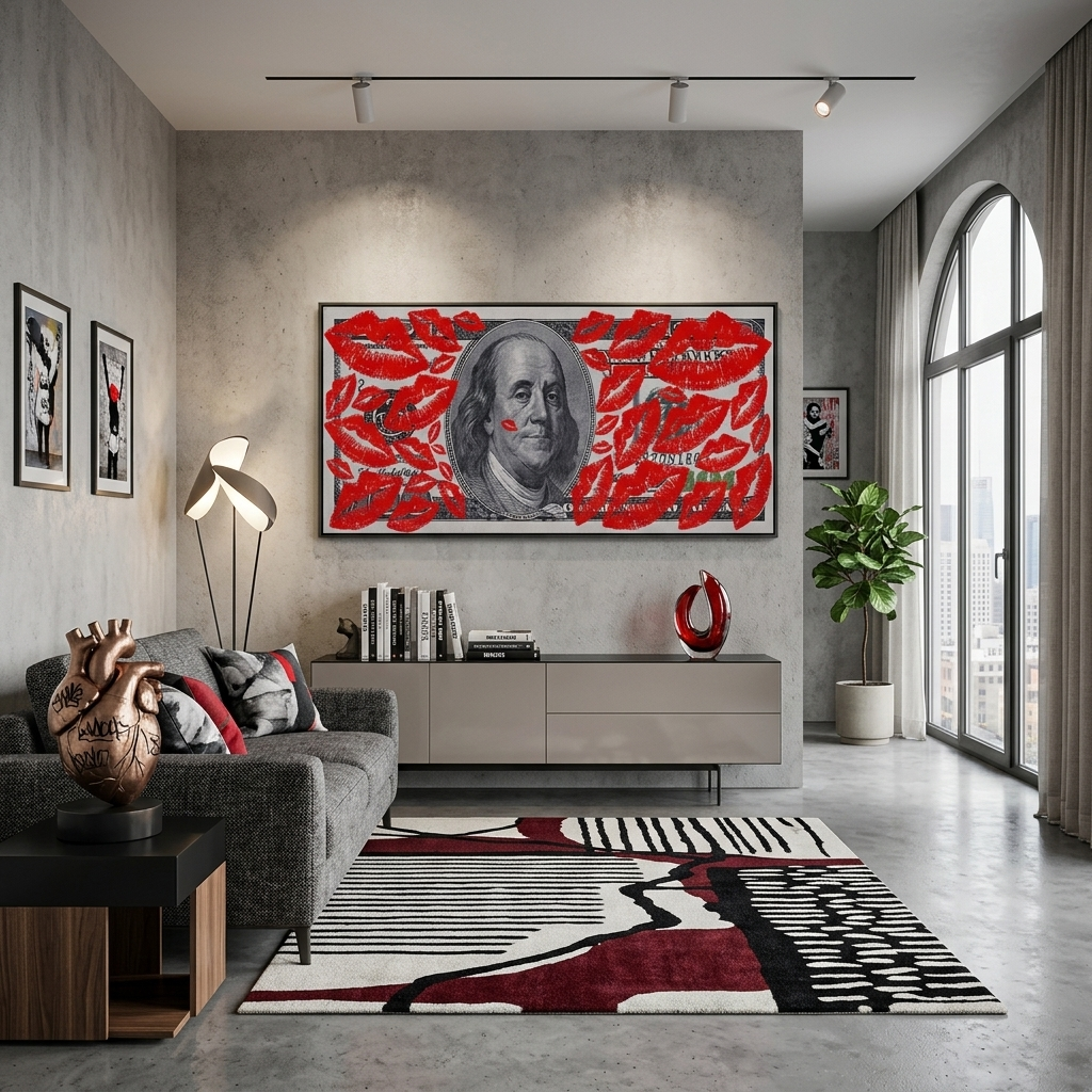 Inspirational Canvas Wall Art Print $100 in kisses