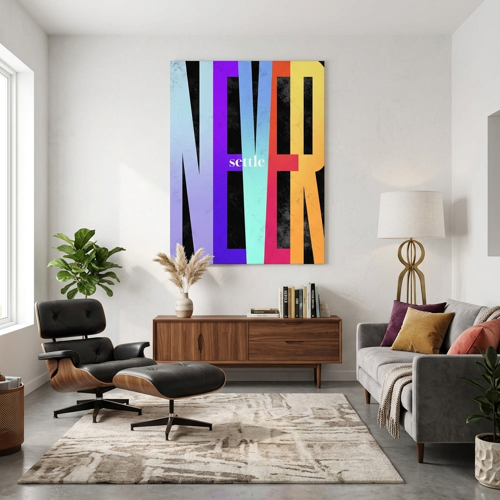 To motivate Never settle Motivational Canvas Wall Art Print