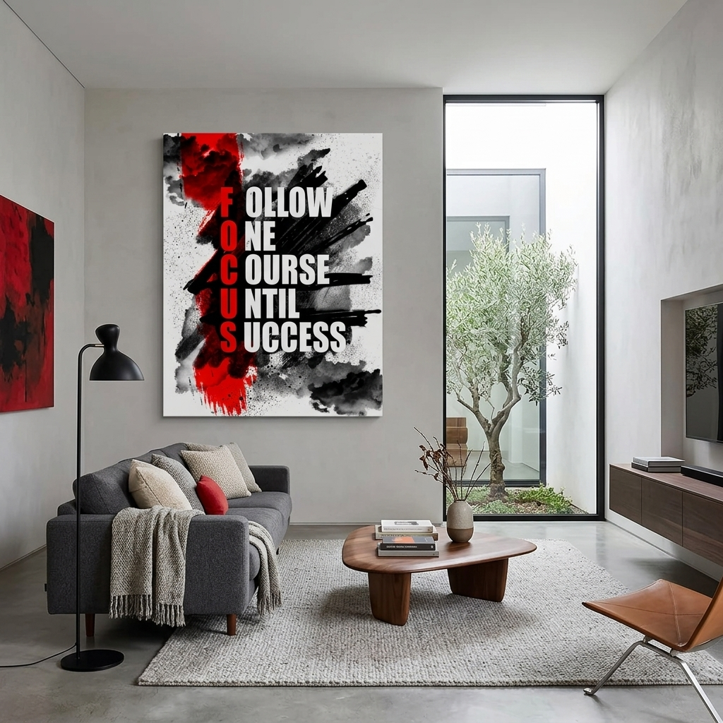 For motivation Focus Motivational Canvas Wall Art Print