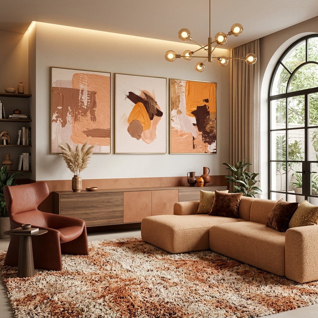 Modular beige-yellow tones Multi Panel Canvas Wall Art Print