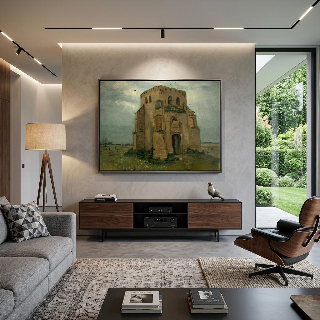 The old church tower in Nuenen Van Gogh Reproduction Canvas Wall Art Print