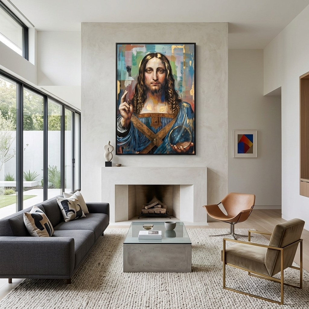 Savior of the World Da Vinci Reproduction Canvas Wall Art Print
