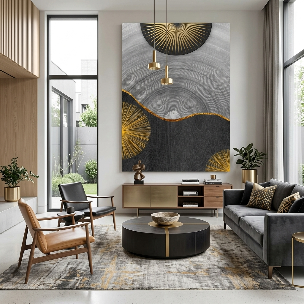 Wooden Abstraction Canvas Wall Art Print