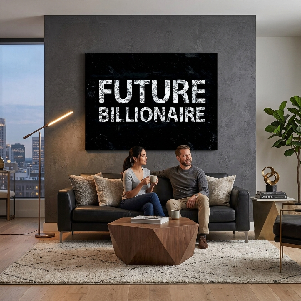 Future Billionaire. Motivational Canvas Wall Art Print