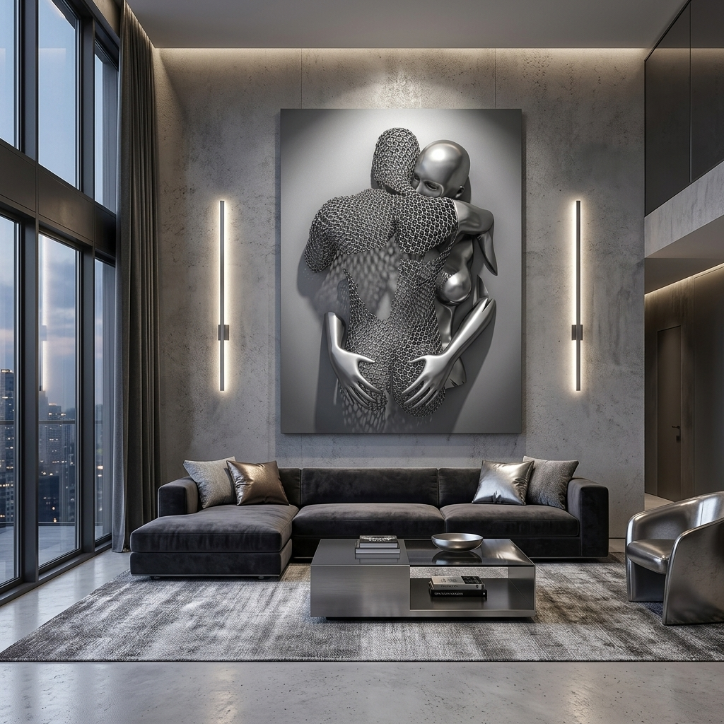 metal statues Canvas Wall Art Print