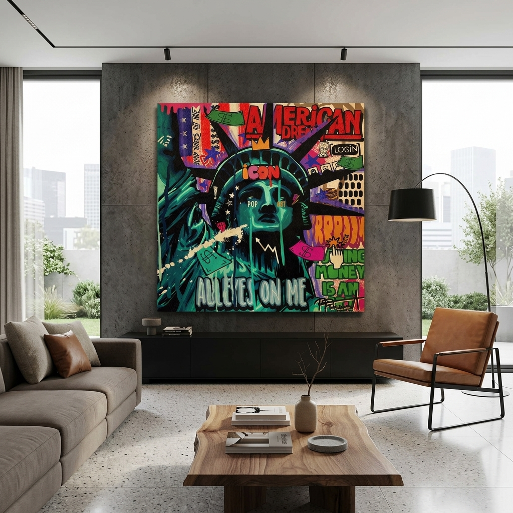 Statue of Liberty Pop Art Canvas Wall Art Print