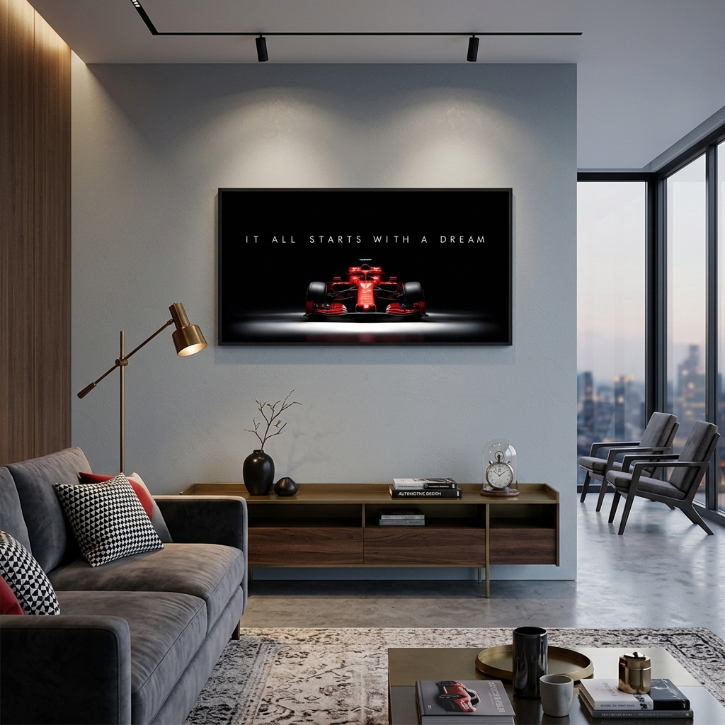IT ALL STARTS WITH A DREAM FERRARI F1 Canvas Wall Art