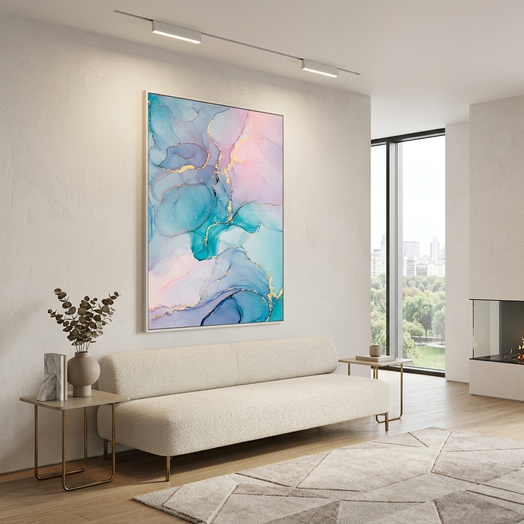 Matte delicate Abstraction Canvas Wall Art Print