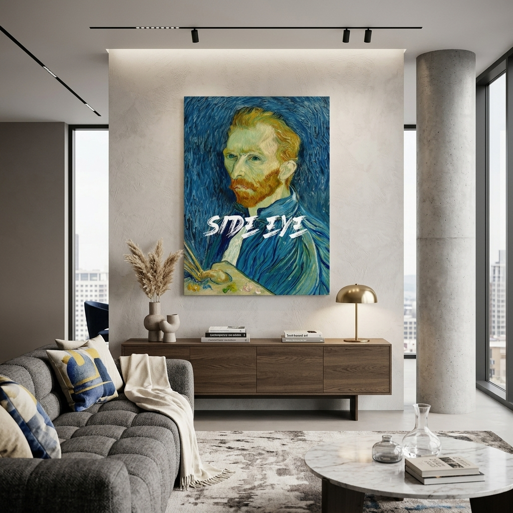 Canvas Wall Art Print Self-Portrait by Van Gogh. Side eye