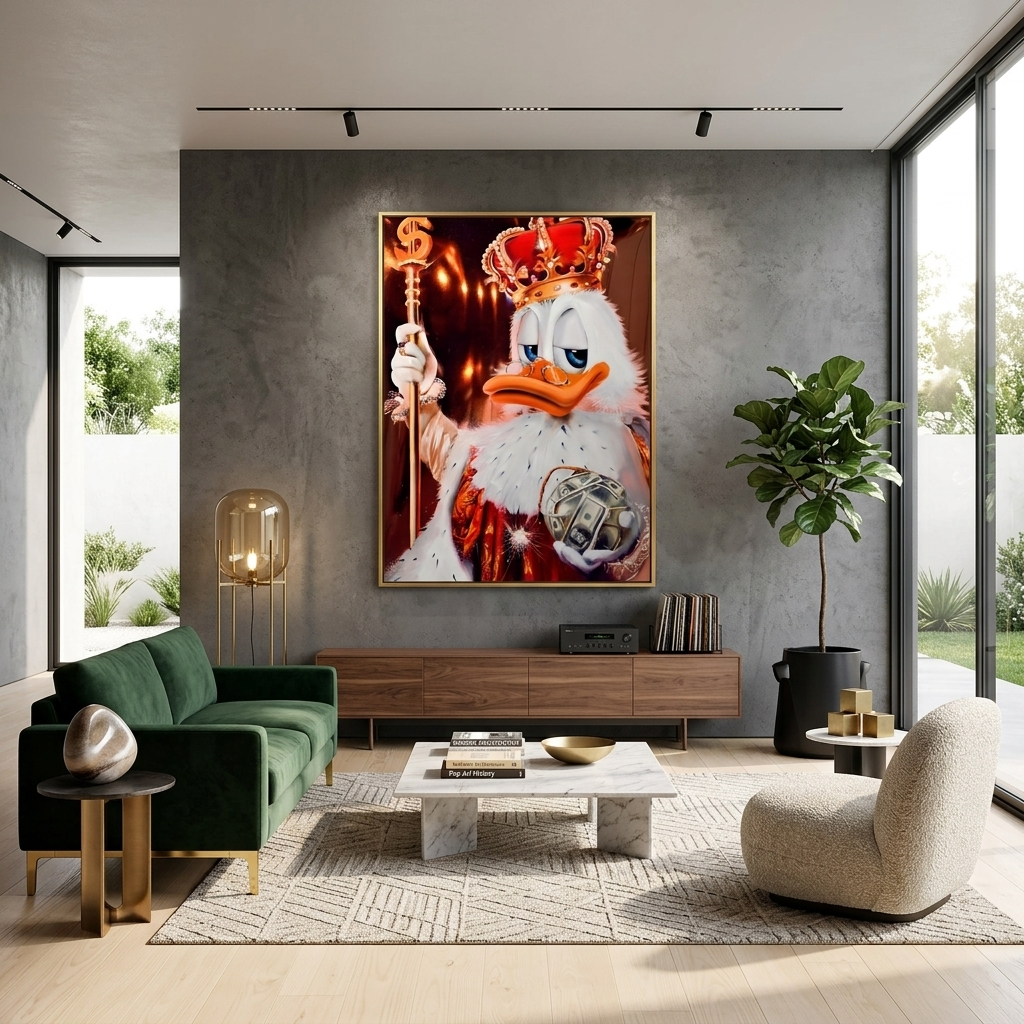 Scrooge the king of the dollar bomb balloon Inspirational Canvas Wall Art Print