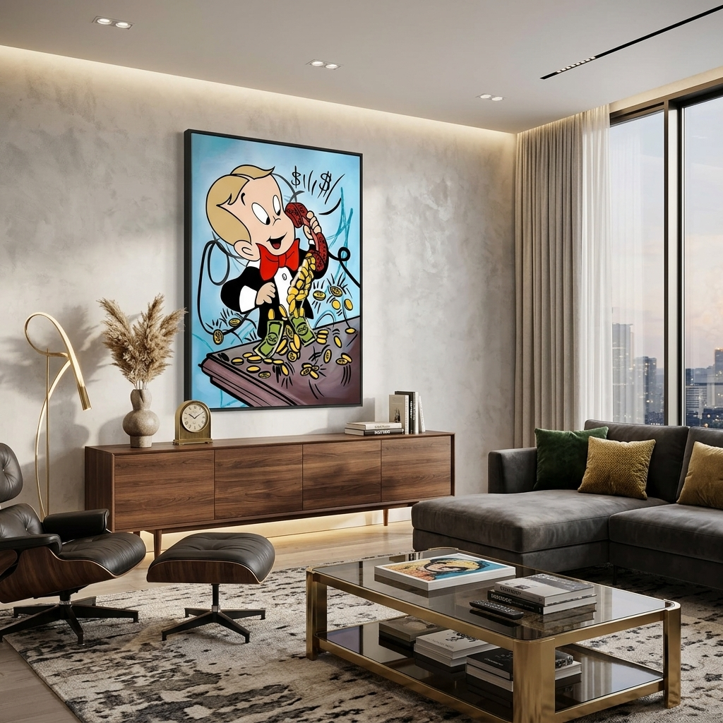 Monopoly money calls Canvas Wall Art Print