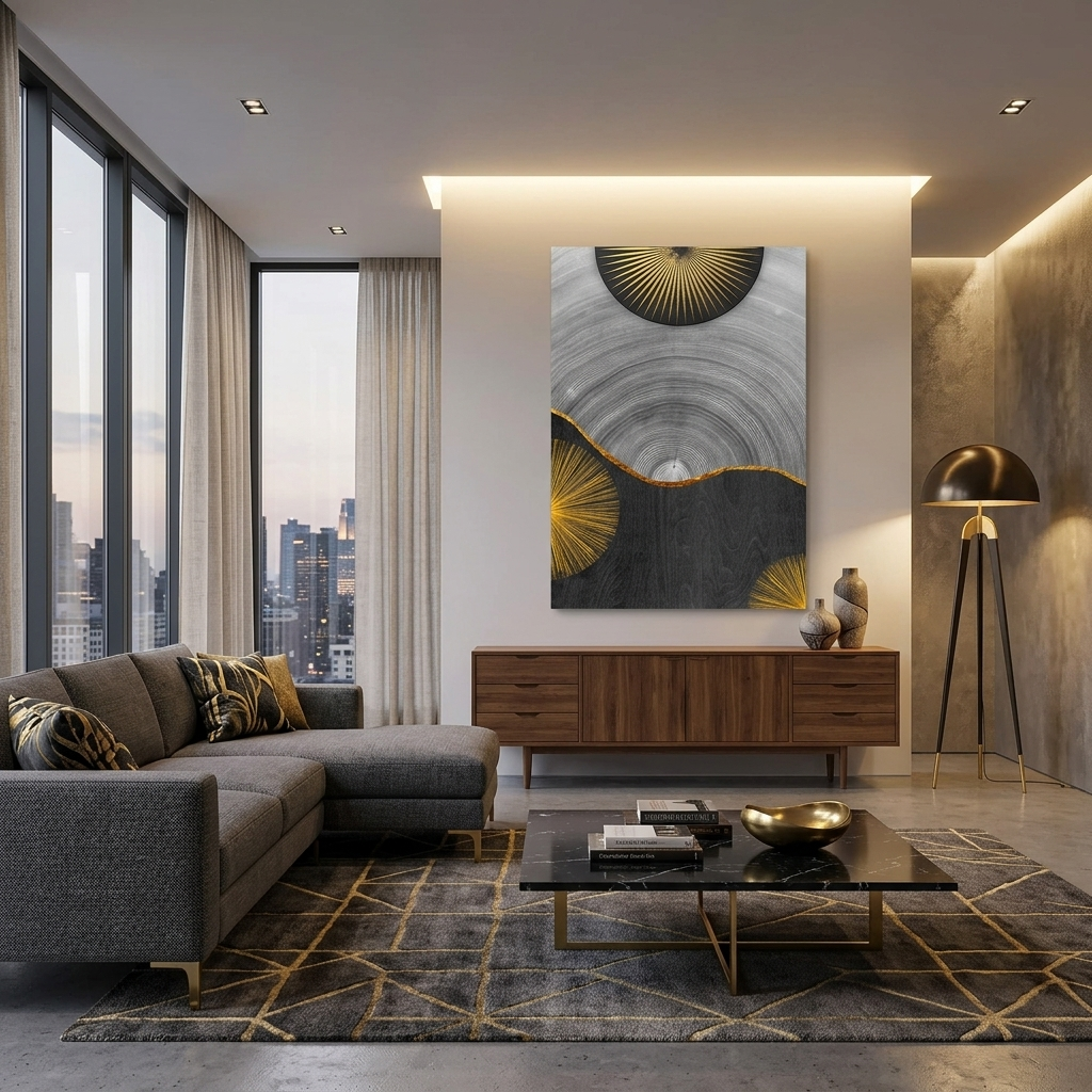 Wooden Abstraction Canvas Wall Art Print