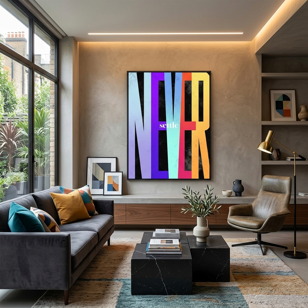 To motivate Never settle Motivational Canvas Wall Art Print