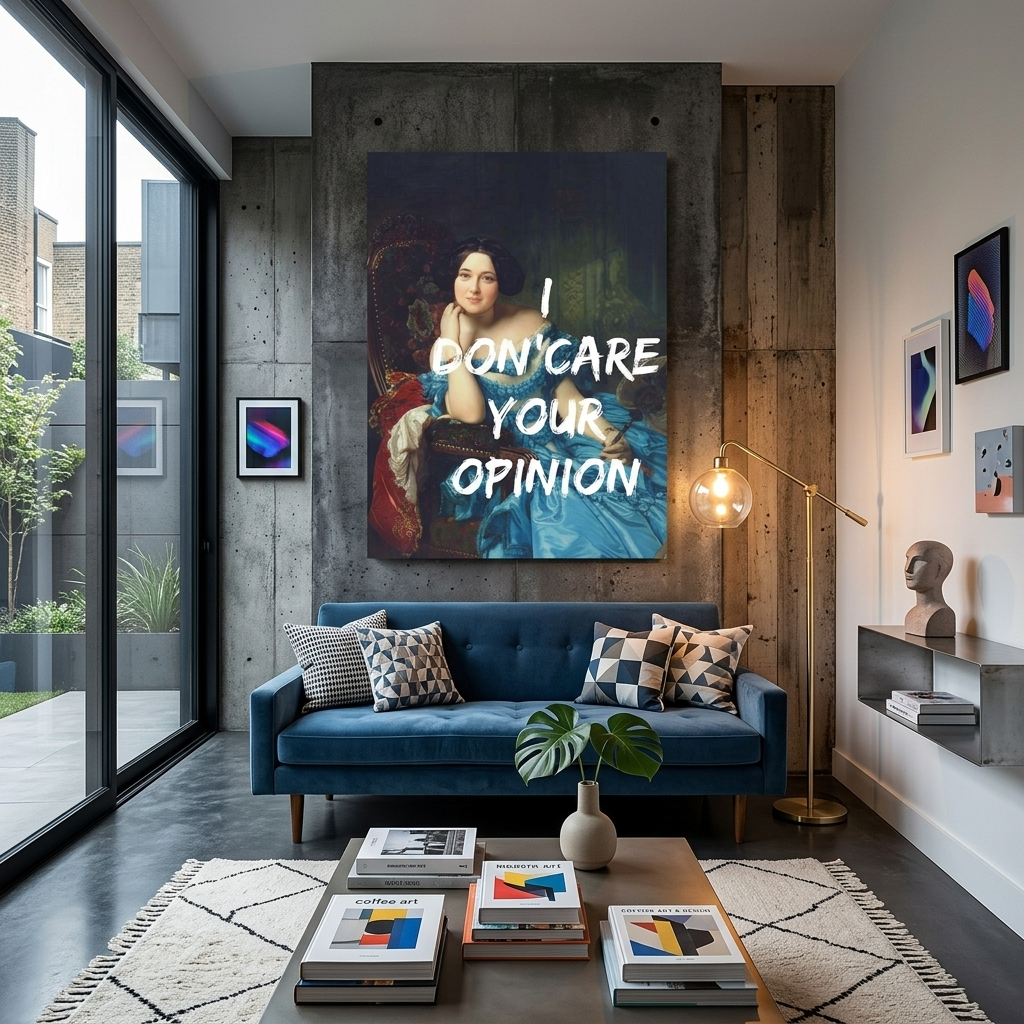 Canvas Wall Art Print I don'care your opinion