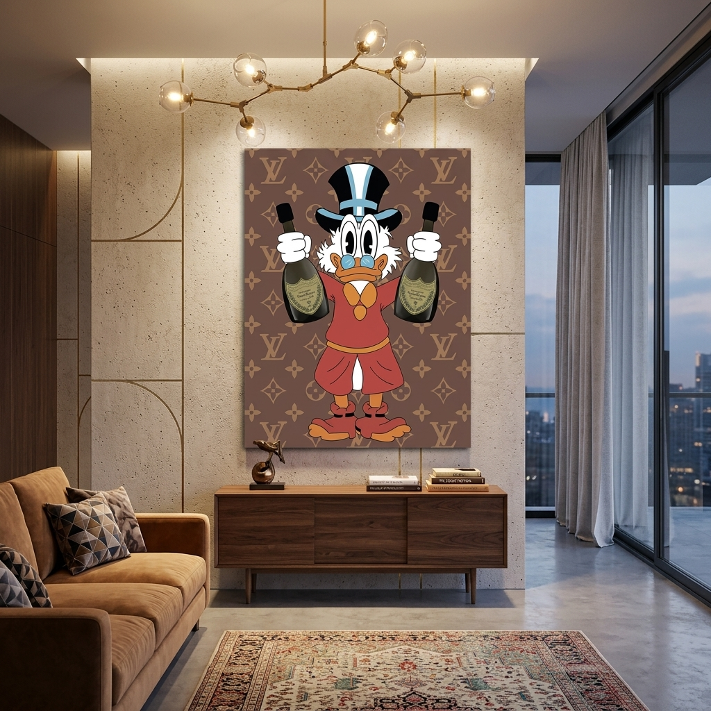 Scrooge with champagne brown Inspirational Canvas Wall Art Print