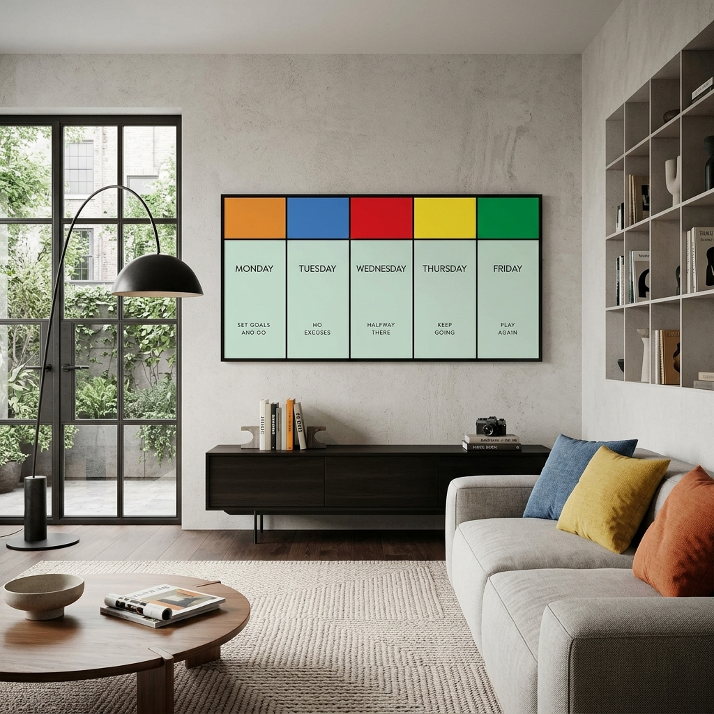 Monopoly Work week Canvas Wall Art Print