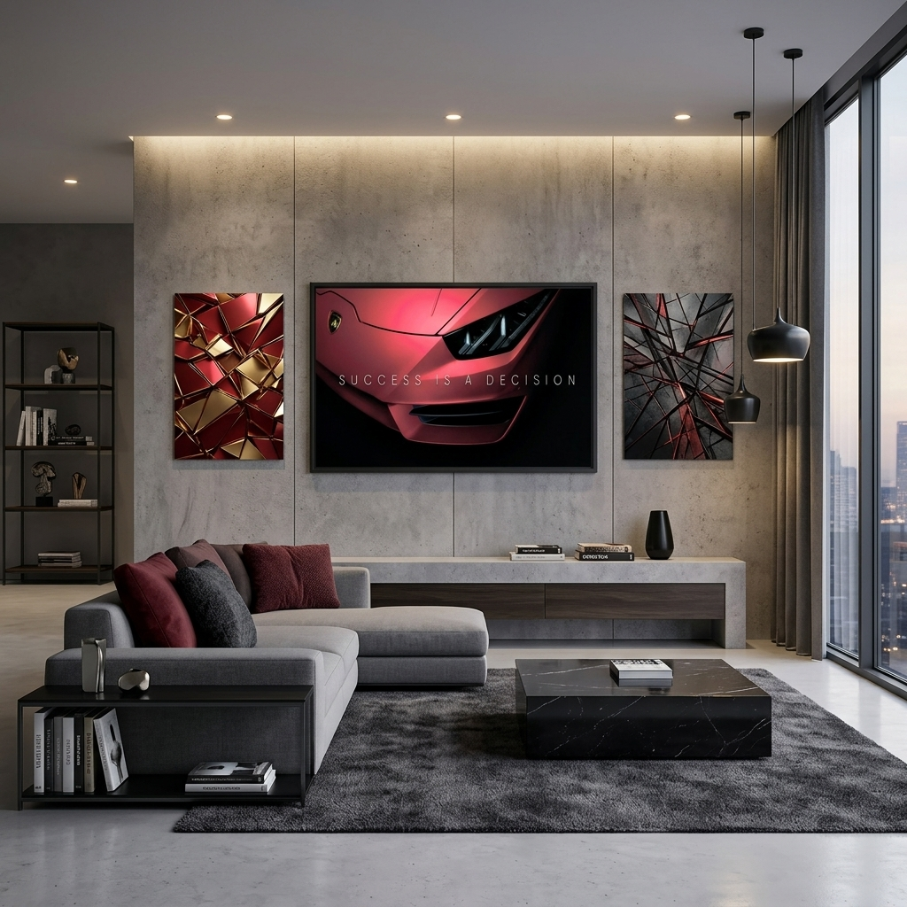 To motivate Success is a decision Lamborghin Motivational Canvas Wall Art Print