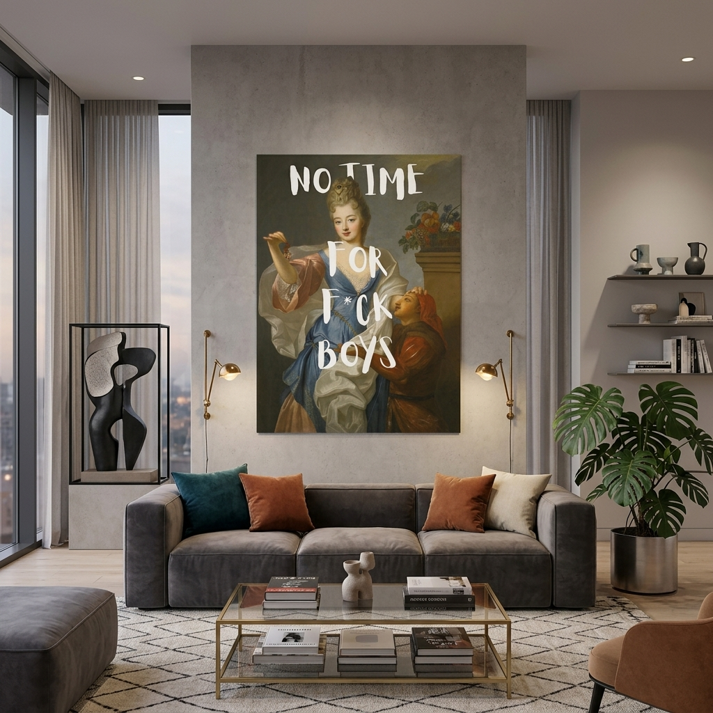 Canvas Wall Art Print Madame de Pompadour. No time for boys