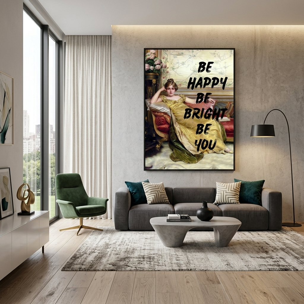 Canvas Wall Art Print Rest. Be happy, be you