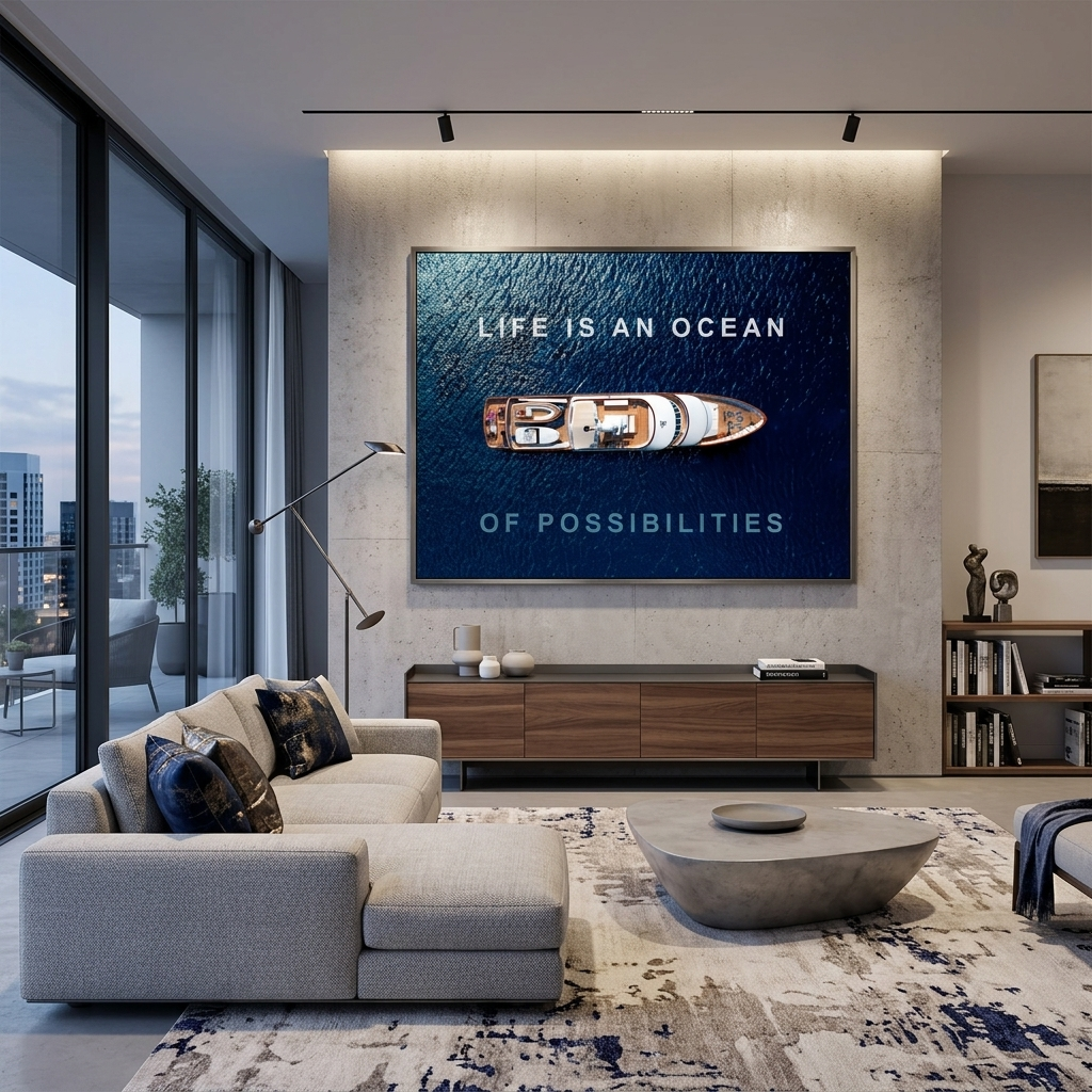 For motivation Life is an ocean of possibilities Motivational Canvas Wall Art Print