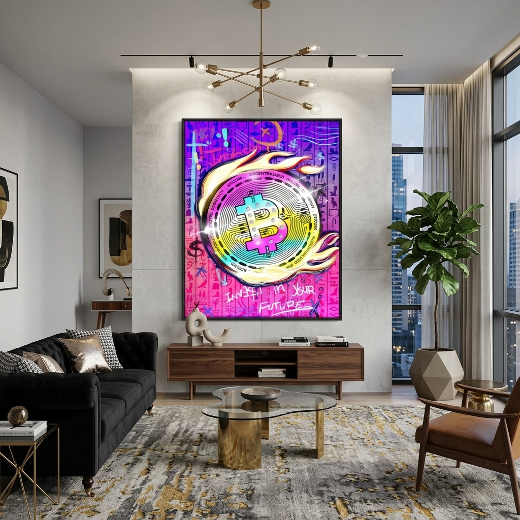 Bitcoin Invest in your future Motivational Canvas Wall Art Print
