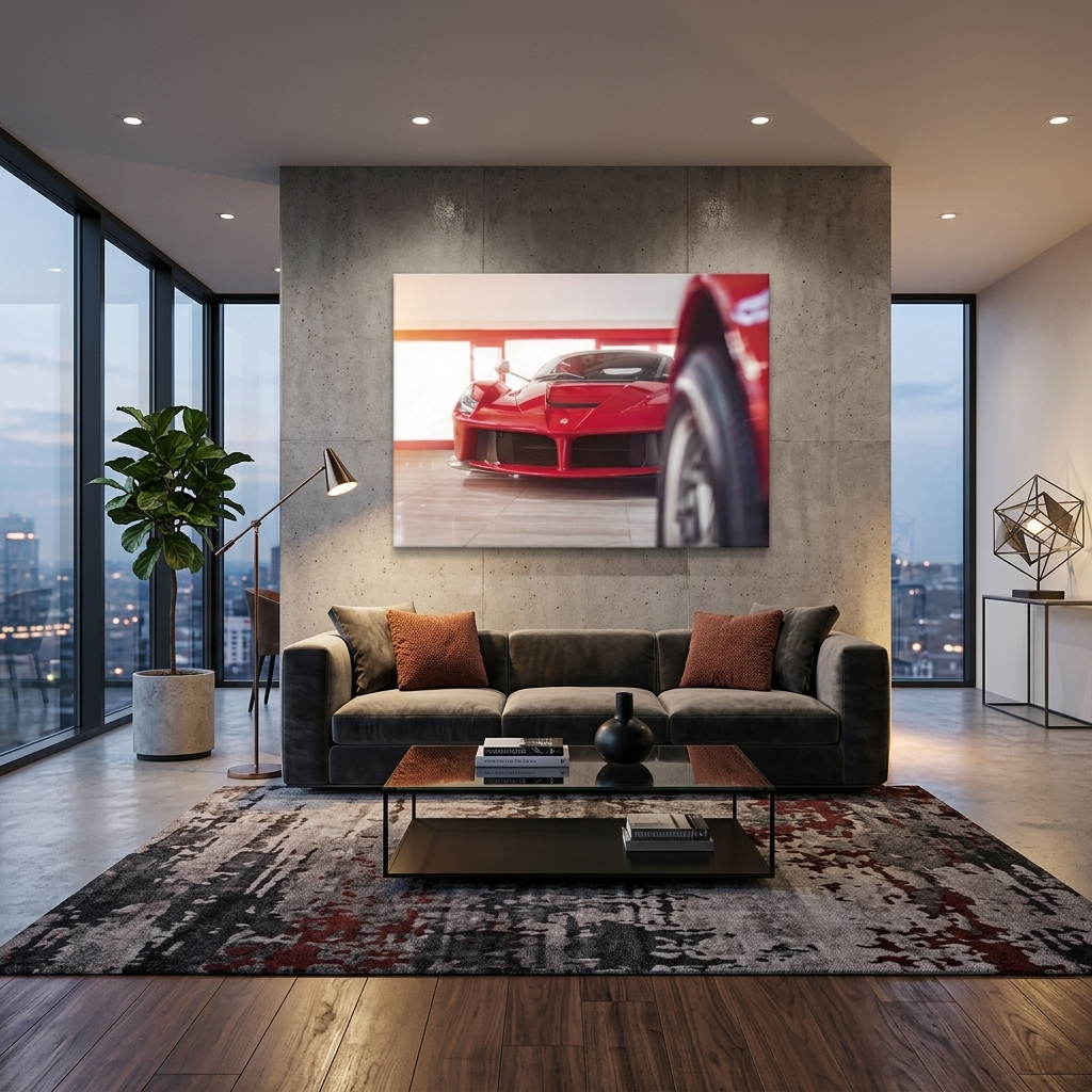 Red Ferrari Canvas Wall Art Print