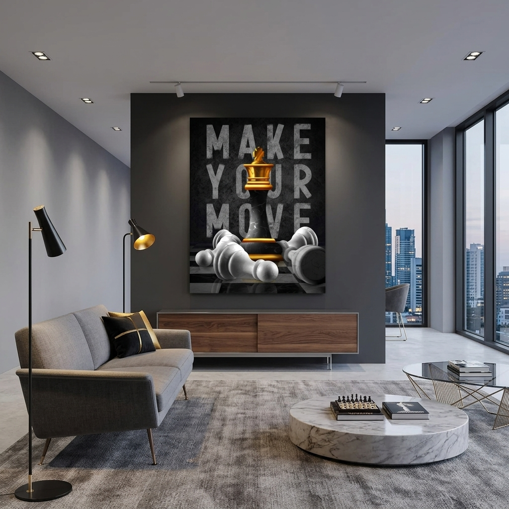 For motivation Make your move Motivational Canvas Wall Art Print