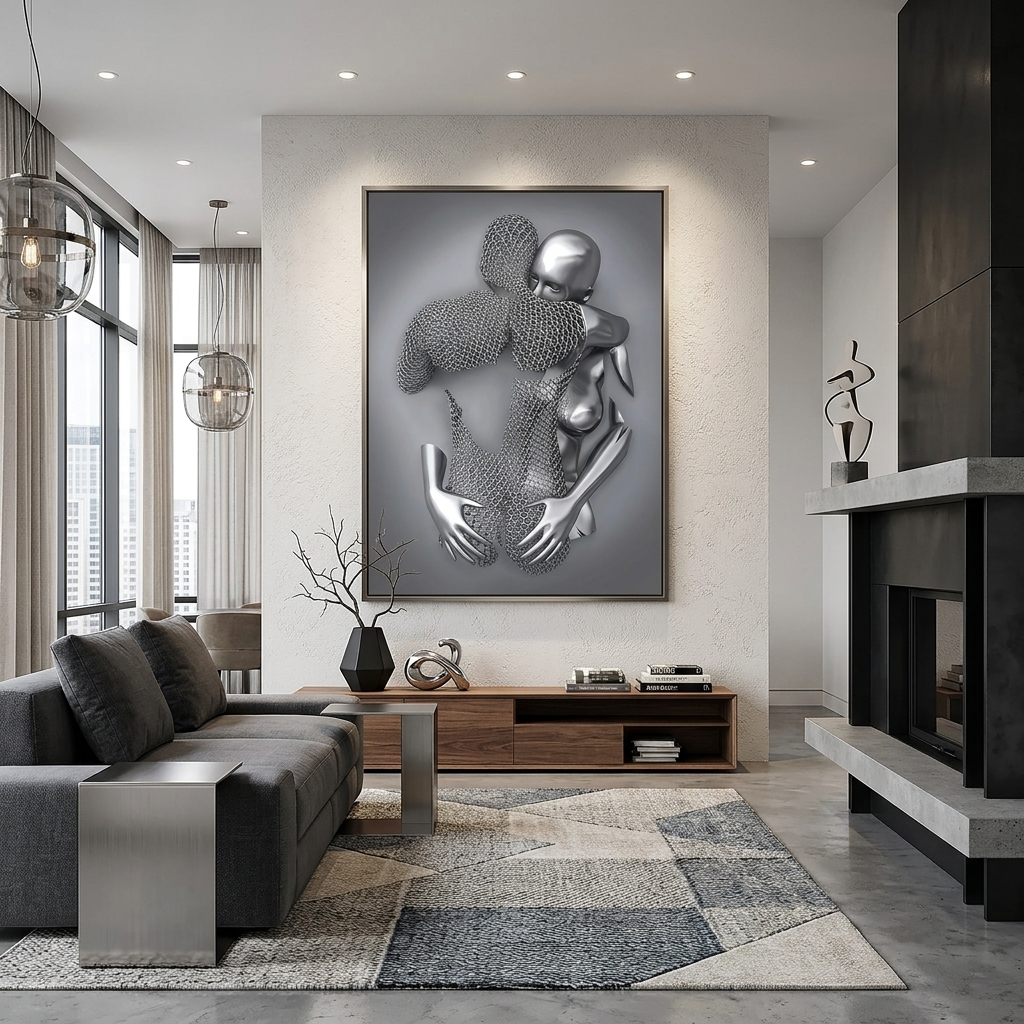 metal statues Canvas Wall Art Print