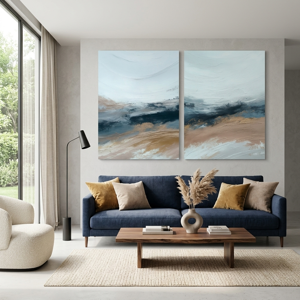 Modular nautical abstraction Multi Panel Canvas Wall Art Print
