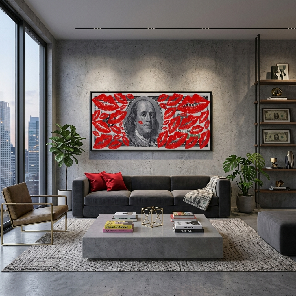 Inspirational Canvas Wall Art Print $100 in kisses