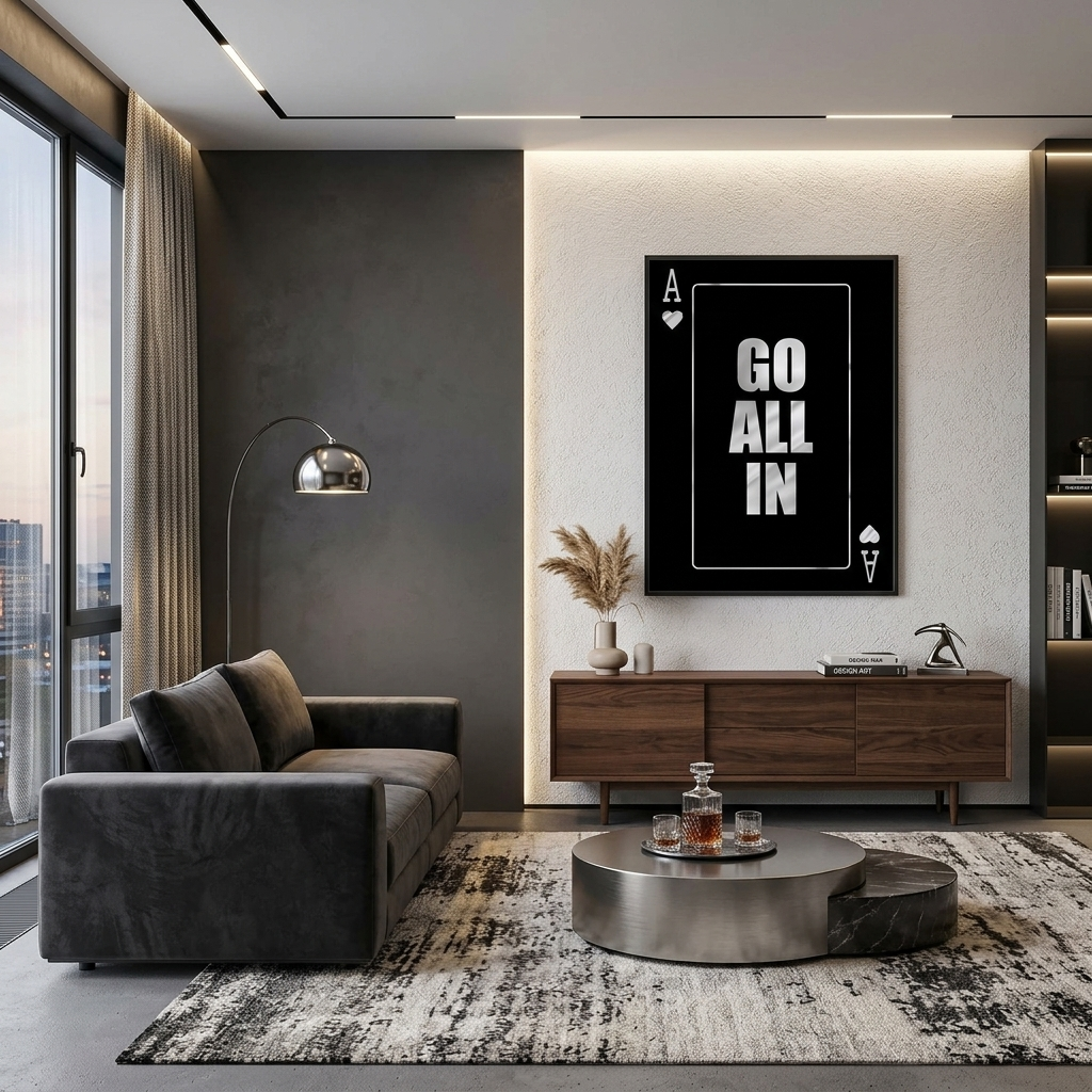 To motivate All in silver Motivational Canvas Wall Art Print