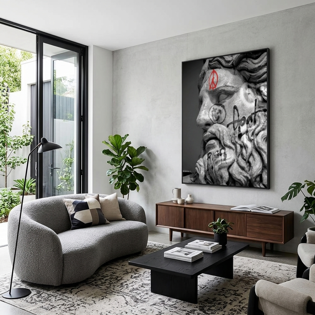 For home statue of Zeus Canvas Wall Art Print