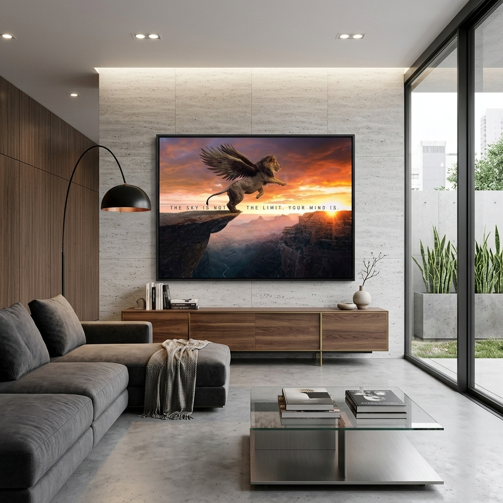 The sky's not the limit Motivational Canvas Wall Art Print