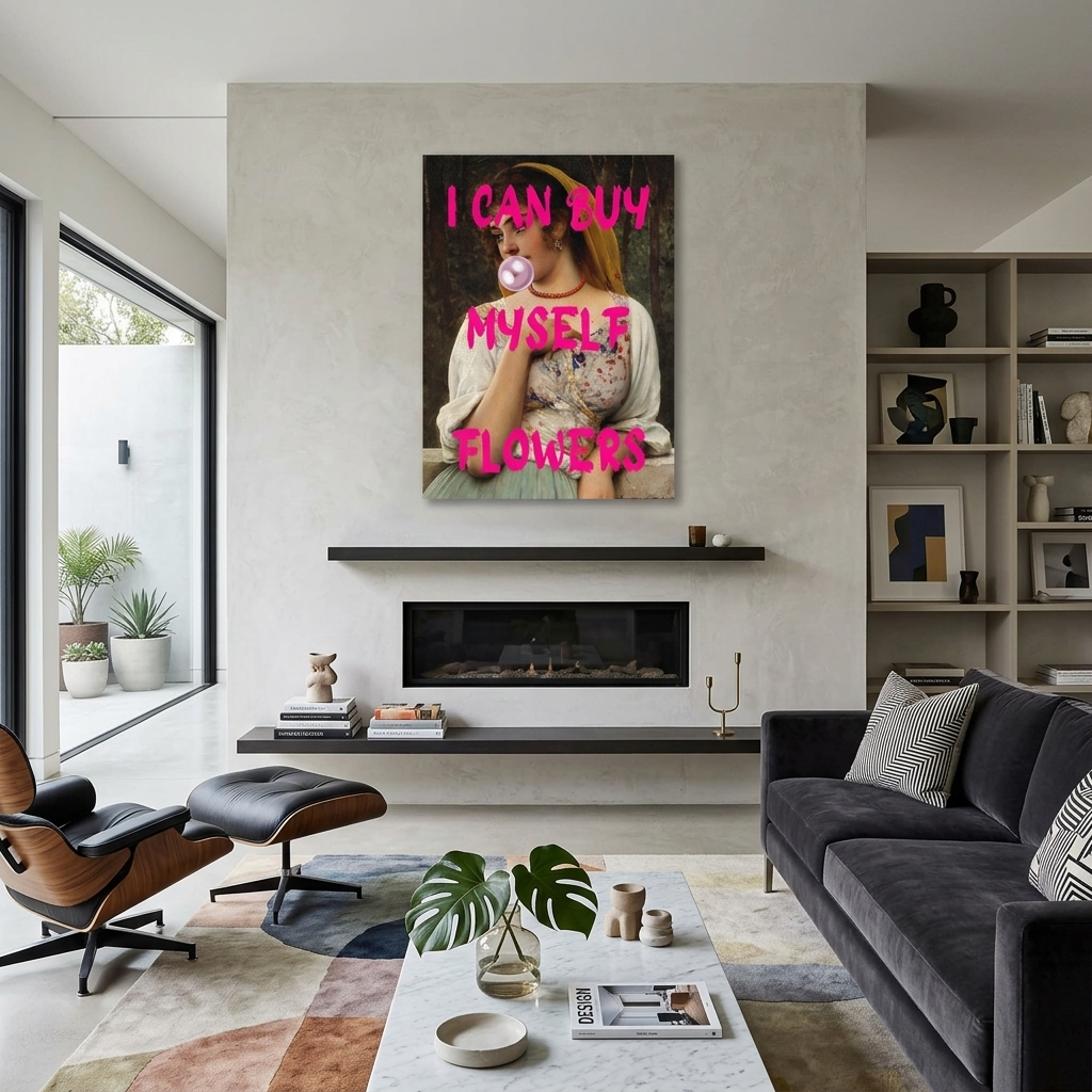 Canvas Wall Art Print I can buy myself flowers
