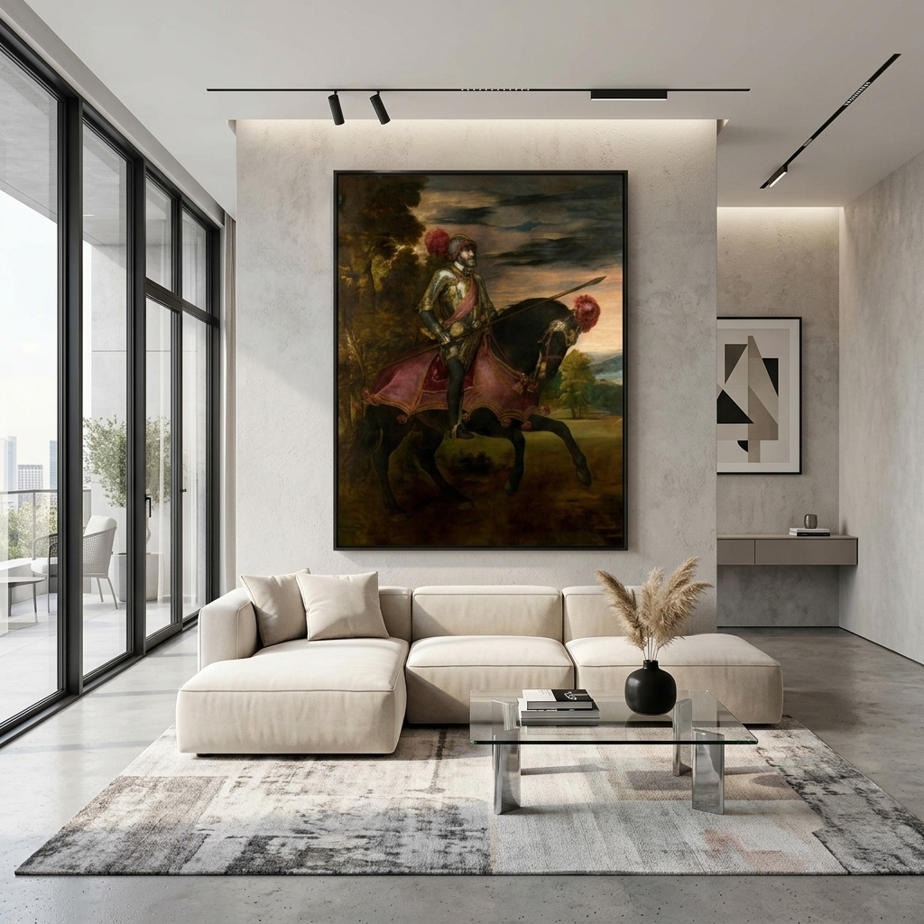 Portrait of Charles V Titian Reproduction Canvas Wall Art Print