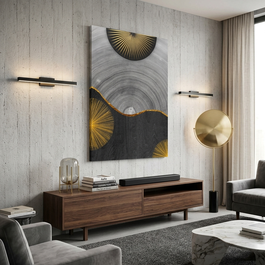Wooden Abstraction Canvas Wall Art Print