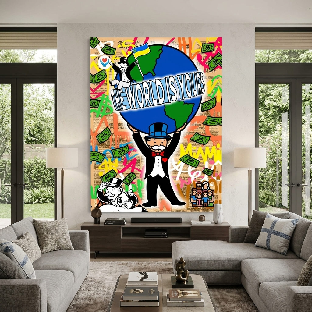 Monopoly The world is yours Canvas Wall Art Print