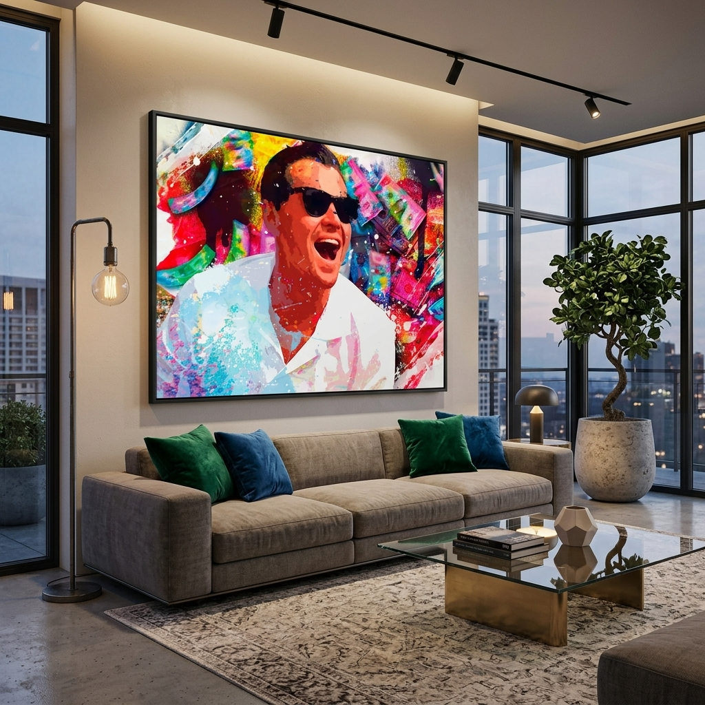 Leonardo DiCaprio wearing black sunglasses in a variety of shades Motivational Canvas Wall Art Print