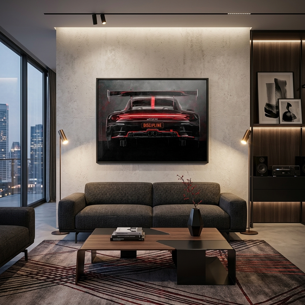 PORSCHE GT3R BACKSIDE Canvas Wall Art