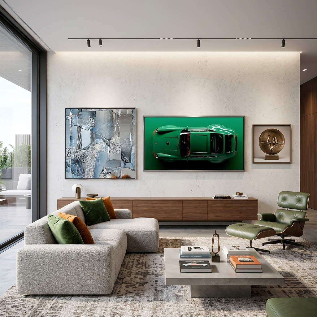 Cars Green Porsche 911 Canvas Wall Art Print