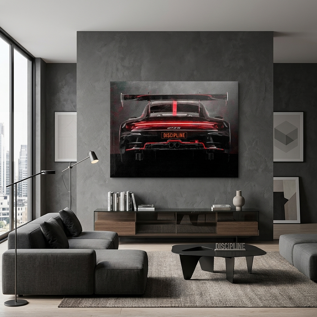 PORSCHE GT3R BACKSIDE Canvas Wall Art
